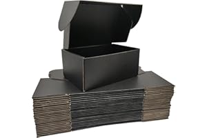 Lmuze Small Black Shipping Boxes for Small Business Pack of 25-9x6x4 inches Cardboard Corrugated Mailer Boxes for Shipping Packaging Craft Gifts Giving Products