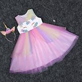 URAQT Unicorn Dress for Girls Princess Costume 4-5Y Pink Necklace Headband view 7