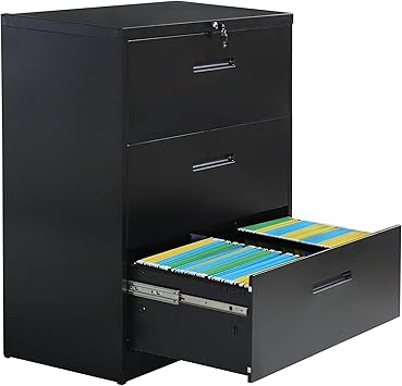 Amazon Com 3 Drawer Lateral File Cabinet Metal Vertical Lockable File Cabinet With 2 Keys And Hanging File Frame For A4 F4 Letter Sized And Legal Sized Files For Home Business Office School