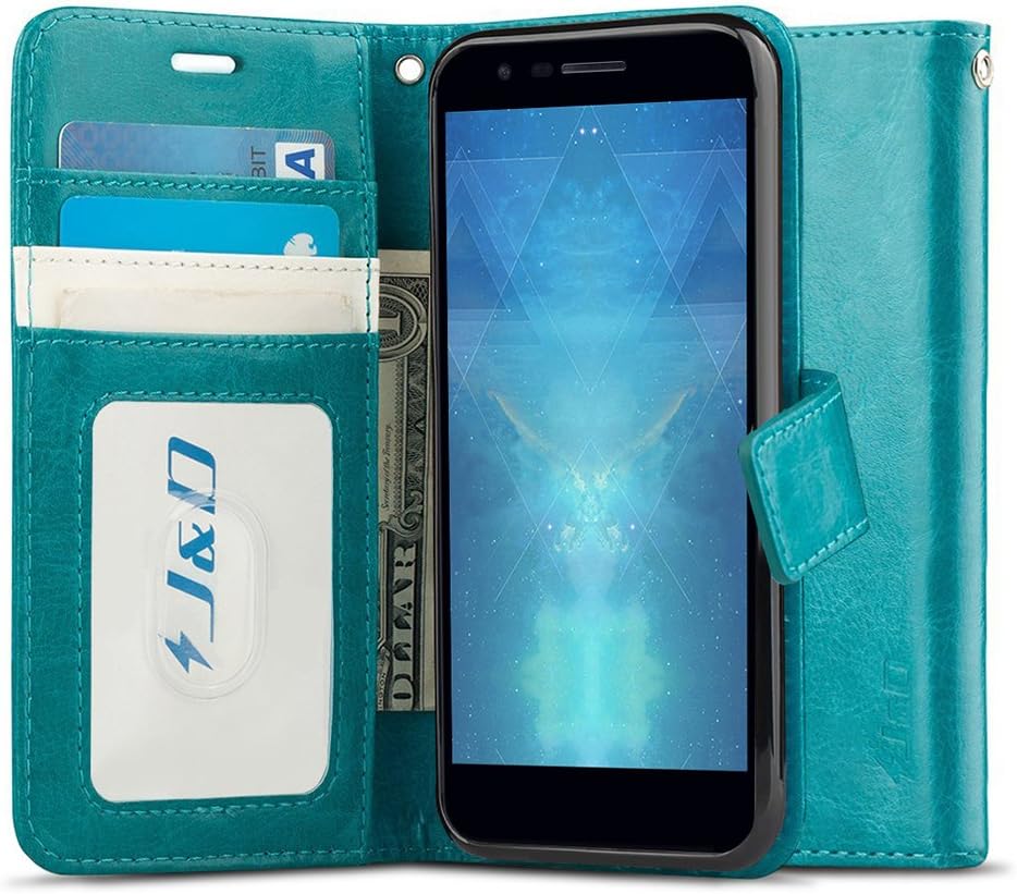 J&D Case Compatible for LG Phoenix Plus/LG K30 / LG K10 2018 Case, Wallet Stand Slim Fit Heavy Duty Protective Shock Resistant Flip Cover Wallet Case for LG Phoenix Plus Wallet, Blue
