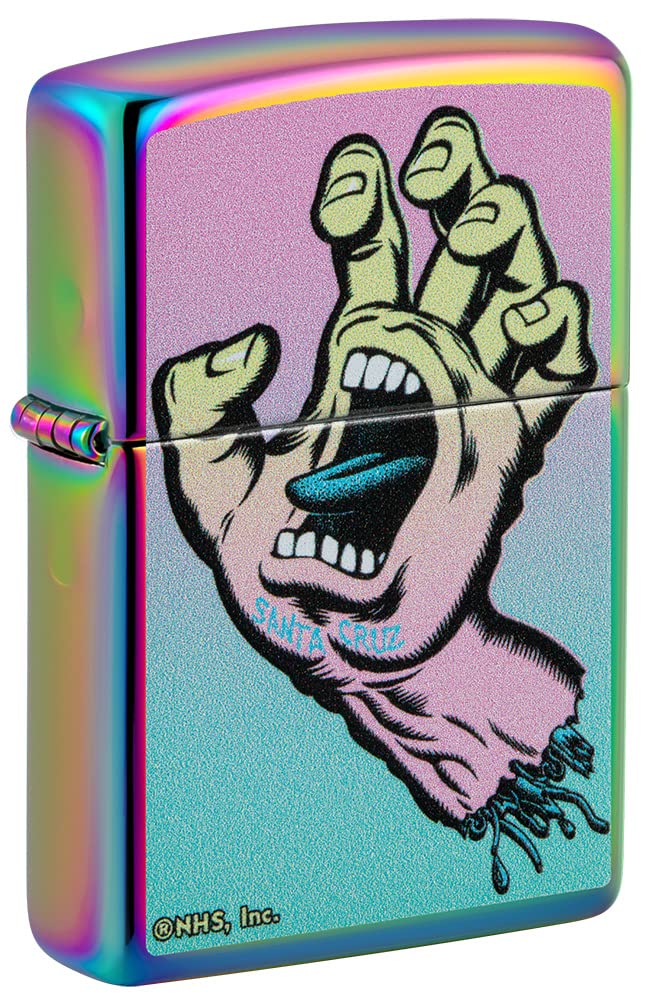 Zippo Windproof Lighter - Santa Cruz - Multi Colour - Refillable for Lifetime Use - Adjustable Flame - Gift Box - One Box - Metal Construction - Made in USA