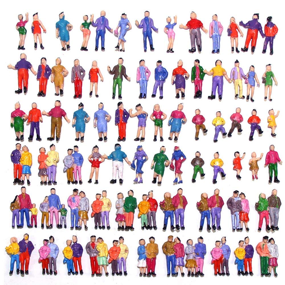Evemodel 100pcs Model Trains 1:87 Painted Figures HO TT