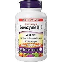 Webber Naturals Coenzyme Q10 (CoQ10) 400 mg, 60 Softgels, Ultra Strength, High Potency Antioxidant, For Heart Health, Cellula