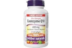 Webber Naturals Coenzyme Q10 (CoQ10) 400 mg, 60 Softgels, Ultra Strength, High Potency Antioxidant, For Heart Health, Cellula