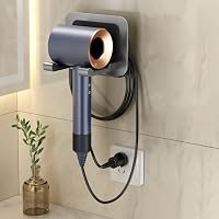XIGOO Stainless Steel Hair Dryer Holder - Wall Mounted Adhesive Or Drill Install Rack For Supersonic & Other Dryers
