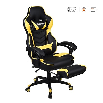Video Gaming Chair Racing Office Pu Leather High Back Ergonomic Adjustable Swivel Executive Computer Desk Task Large Size With Footrest Headrest And