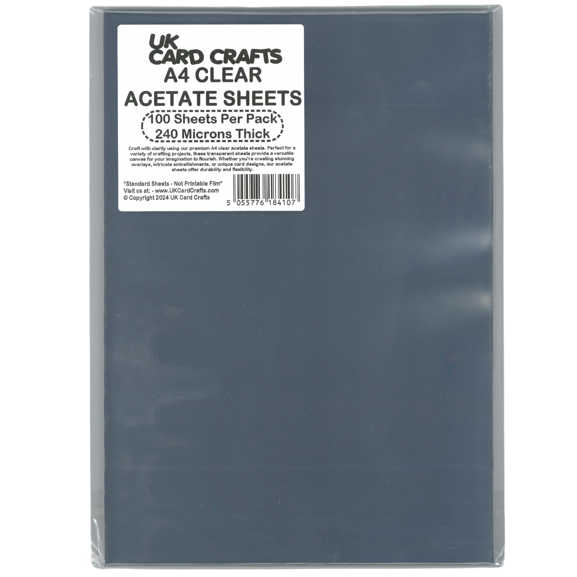 A4 Acetate - 100 Sheets, 240 Micron - Bulk Buy - UK Card Crafts