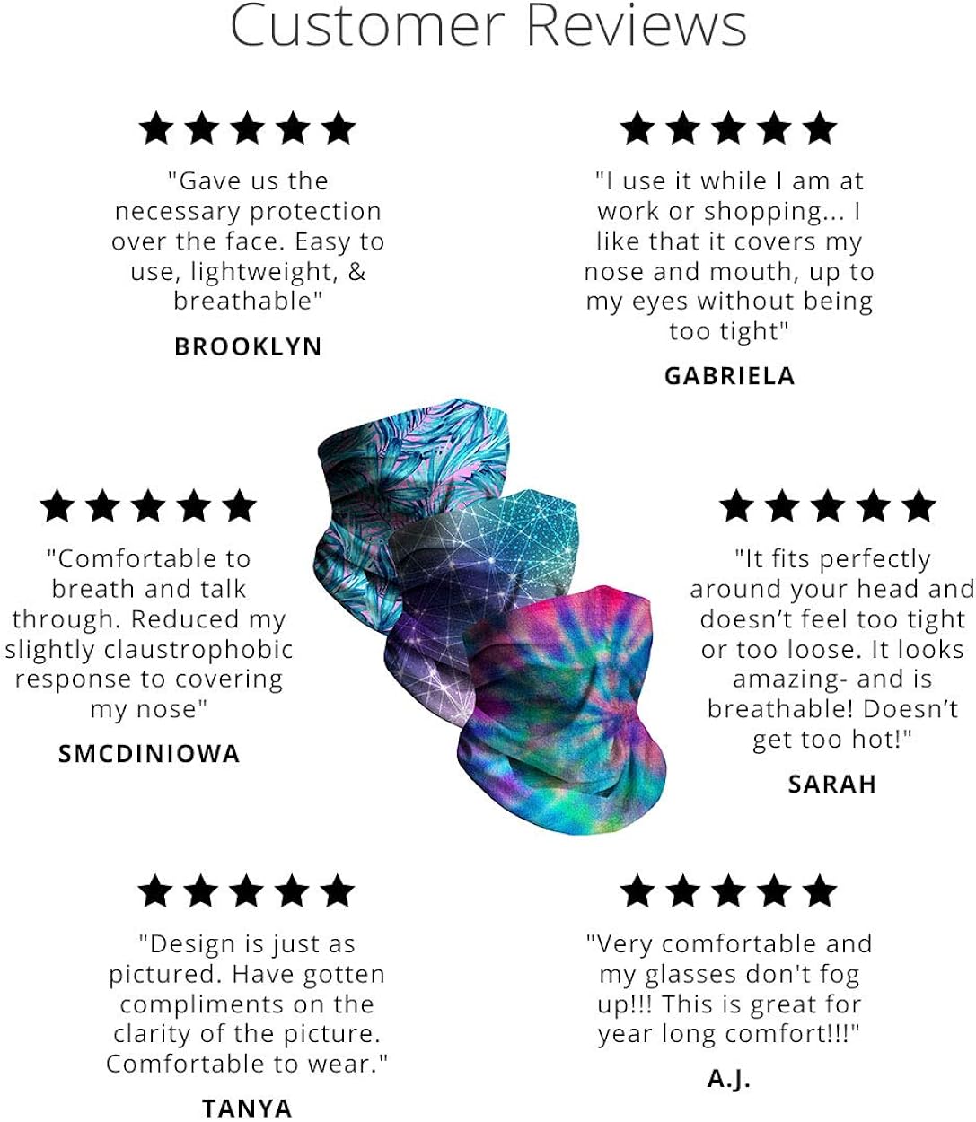 A Jungle Breathable Neck Gaiter Half Face Cover Cool Skiing Mask Bandana Festival Rave Balaclava Scarf iHeartRaves (3 Pack): Clothing
