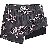 maamgic Mens Swim Trunks with Compression Liner 5 Inch, Quick Dry Bathing Suit with Zipper Pockets, No-Chafing Swim Shorts