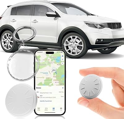 ZITTZ Hidden GPS Tracking Devices,Real Time GPS Tracker for Vehicles Work with Apple Find My(iOS Only),Car GPS Tracker with Magnetic Case,No Monthly Fee,No SIM Card Required (Waterproof White,1PCS)