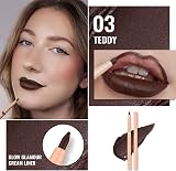 OULAC Matte Brown Lip Liner Pencil 03 Teddy Waterproof 24H+ Pigmented Vegan view 3