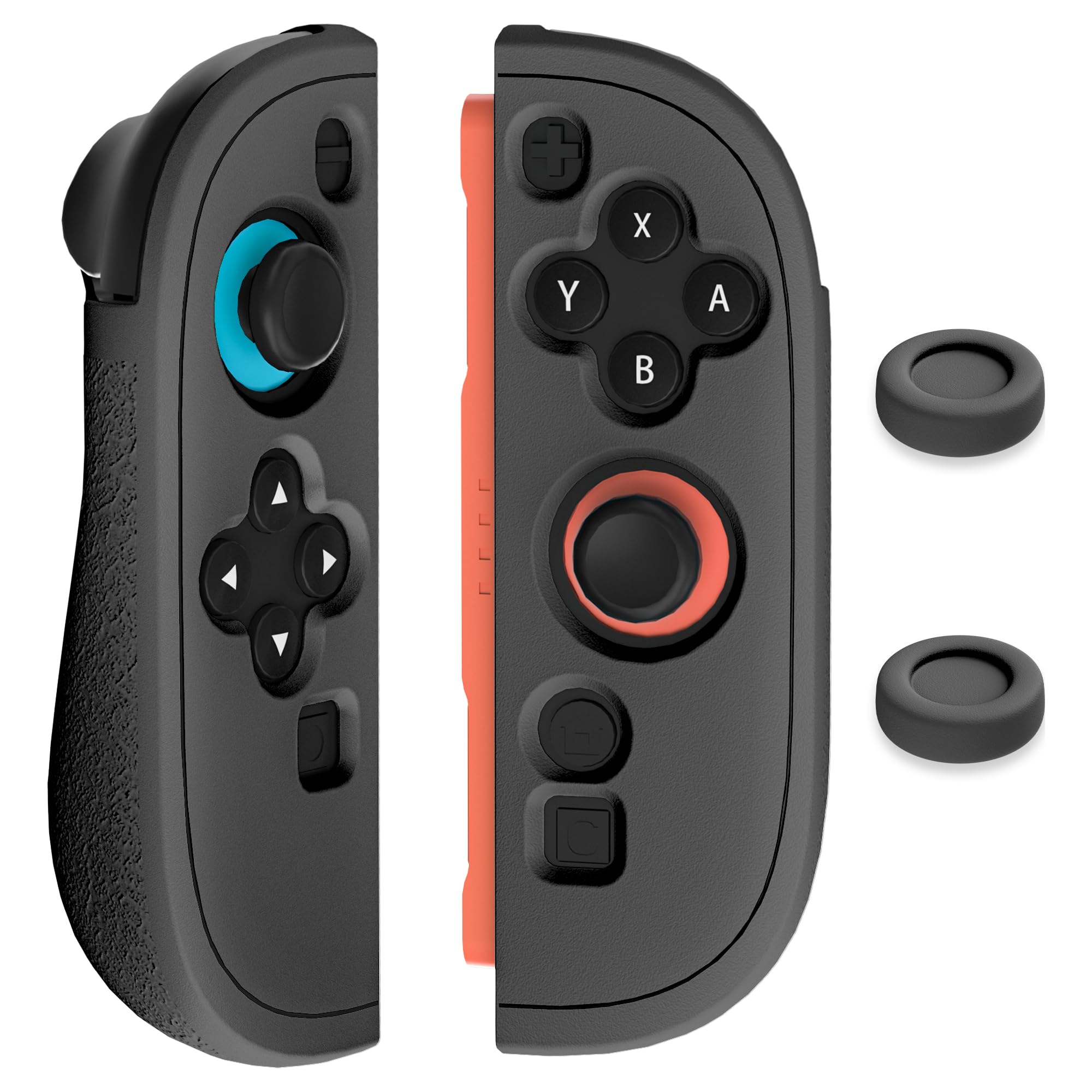 GLDRAM Case for Nintendo Switch 2 Joycon Controller, Soft Silicone Skin Protective Cover Shell with 2 Thumb Grips for Joycon 2 - Black