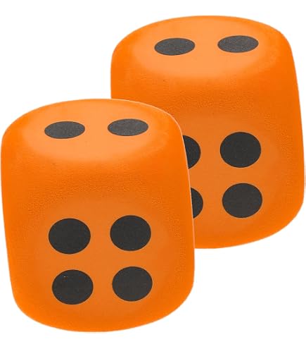 Gros Dés En Mousse ANBOOR De 8 Cm – Tout Doux, Géants Et Rigolos Pour Soirées Jeux, Classes Ou Apprentissage (orange)