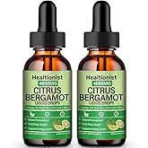 Healtionist 2 Packs 4000mg Citrus Bergamot Liquid Drops - Cholesterol Lowering Supplement for Immune Support Anti-Aging, Hight Cholesterol - Soursop Bitters Liquid, High Absorption, 4 Fl Oz