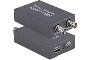 ANBER-TECH HDMI to SDI, HDMI to 3G-SDI/HD-SDI Converter, 2 Way SDI Output with Power Supply Adapter, Audio Embedder Support HDMI 1.3, 1080P, Auto Format Detection Extender for Camera CCTV