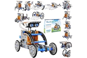 THINKMASTER 13-in-1 Solar Robot Kit for Kids 8-12, STEM Educational Solar Power Creation Toy, Build 13 Solar-Powered Models, Science Experiment Gift for Boys & Girls