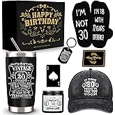 JTAMOHI 30th Birthday Gift Set for Men - 20 Oz Tumbler, Scented Candle, Socks, Baseball Cap - Perfect for Husband, Dad, Friends, Coworkers, Teachers, Boss