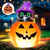 4FT Halloween Inflatable Blow up Lifting Cat Pumpkins Indoor Decoration | Halloween Inflatable Built-in LED Lights Outdoor Blow Up Decoration Halloween Party Holiday Yard Graden Lawn Decoration