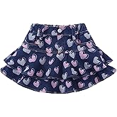 Flofallzique Girls Jean Skirts with Short Underneather Ruffle Toddler Denim Skorts