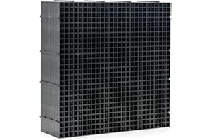 LINLAN 12 Pieces 11.8x11.8in (30X30cm) Aquarium Grid Plastic, Fish Tank Divider, Egg Crate for DIY Filtration and Bottom Protection in Aquascaping (Black-No Accessories)