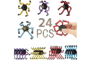 NONGKAKA 24 PcsTransformable Fidget Spinners for Kids and Adults Stress Relief Sensory Toys for Boys and Girls Fingertip Gyros for Party Favors Easter Gifts for Kids, Classroom Prize Stocking Stuffers