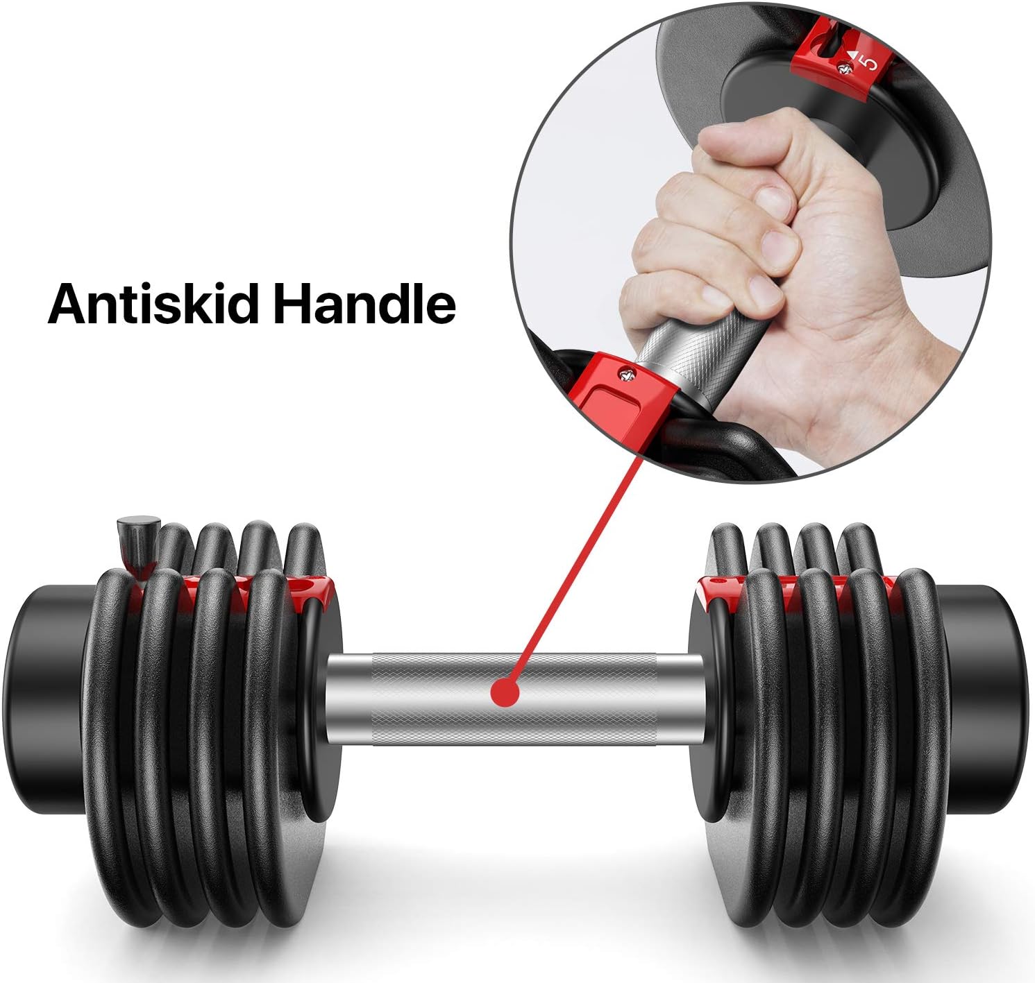 Hhusali Adjustable Dumbbell 25 lbs with Fast Automatic Adjustable and Weight Plate for Body Workout Home Gym(1 PCS) : Sports & Outdoors