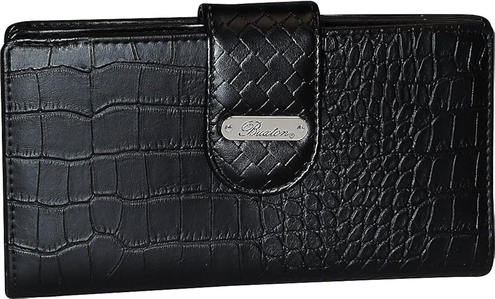 Buxton Croco Super Wallet BLACK at Amazon Women’s Clothing store