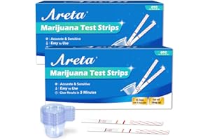 Areta Highly Sensitive Marijuana Test Strips - Quick Detect THC, Marijuana/Weed in Urine at 50ng/mL, Individually Wrapped 30 Packs, Instant Home Drug Testing Kit # ASTH-114C (2 Pack - 15 Each)