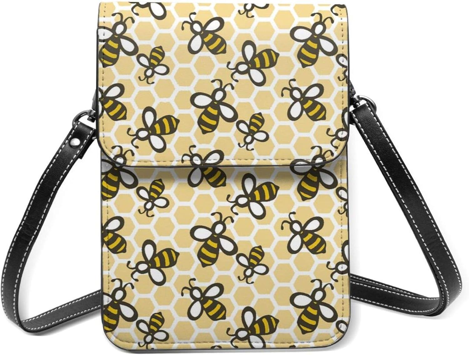 Honey Bees Crossbody Phone Bag Small Leather Phone Purse Bags Smartphone Pouch for Women Teen 