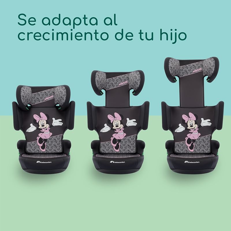 Disney RoadSafe i-Size, Asiento Elevador Coche Respaldo, 3,5-12 años (100-150 cm), Silla Coche Minnie Mouse, Instalación Cinturón Seguridad, 14 Posiciones Reposacabezas, Authentic Minnie