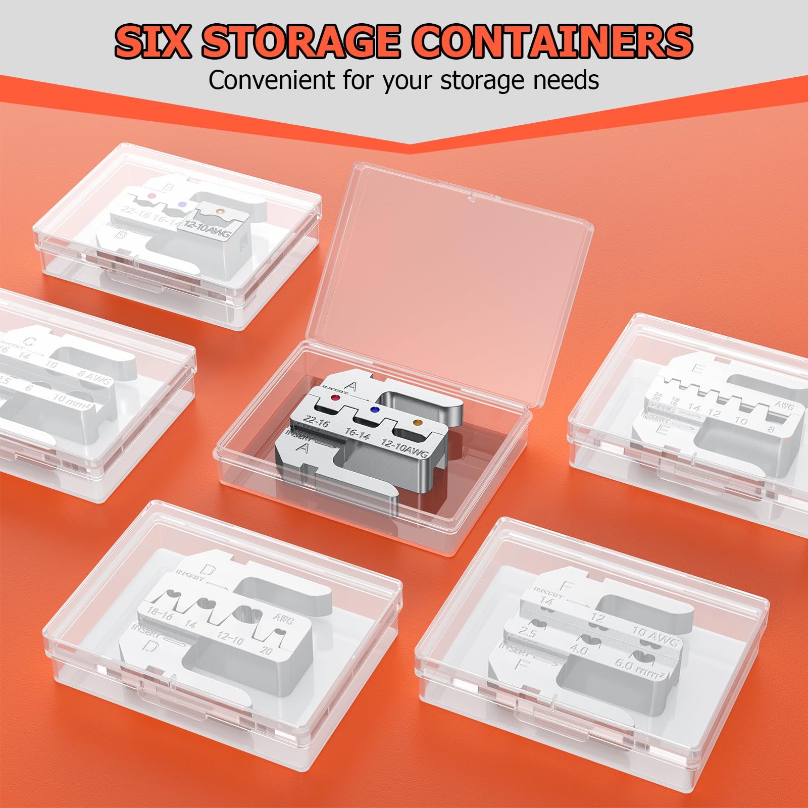 Crimpzange Set Wechselbacken, Preciva 6-teiliges Crimpwerkzeug Set mit Schnellwechselbacken für Aderendhülsen, Kabelschuhe, Schrumpfverbinder, Flachstecker, Solarstecker 5