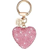 HJZHII Rhinestone Heart Keychain, Crystal Keychains for Women Bag Car Keys Aesthetic Charms Purse Accessories