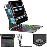 For iPad Air 11 Inch Case with Keyboard (M3/M2, 2025/2024) & iPad Pro 11 Inch Case/Air 10.9 5th/4th Gen Keyboard，Magic Keyboard with 11-Color Backlight – Multi-Touch Trackpad - Magnetic Case for iPad
