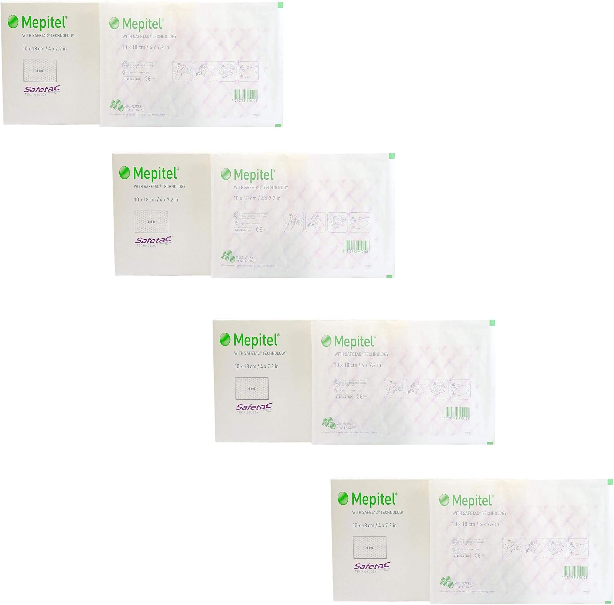 Mepitel Non Adherent Silicone Scar Wound Dressing 4" x 7.2" - (4 Pack)