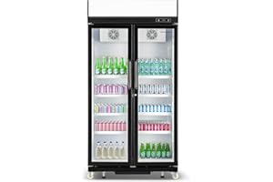 Hamilton Beach 20.5 Cu Ft Commercial Glass Door Refrigerator -W:39.4" x L:23.2" X H: 79.3" (Black)