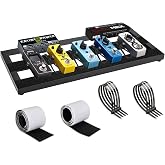 GOGHOST Medium Guitar Pedal Board 20x8x1.2" (No Bag &amp; Cable) | Black Aluminum Alloy Effects PedalBoard with Adhesive Hookside Tape