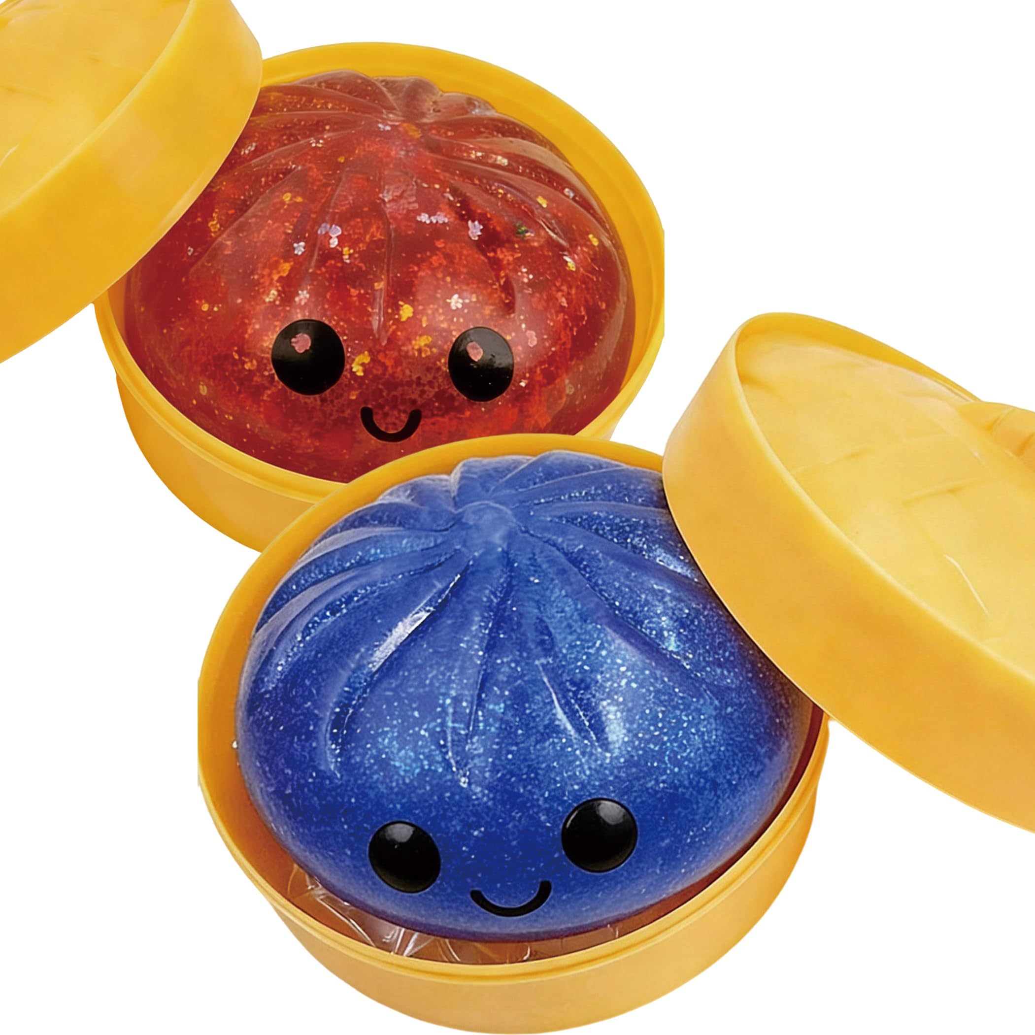 2026 New Glitter Dumpling Squishy - Squishy Dumpling Toy Glitter for Stress Relief, Dumplings Toy for Everyone (Red+Blue)