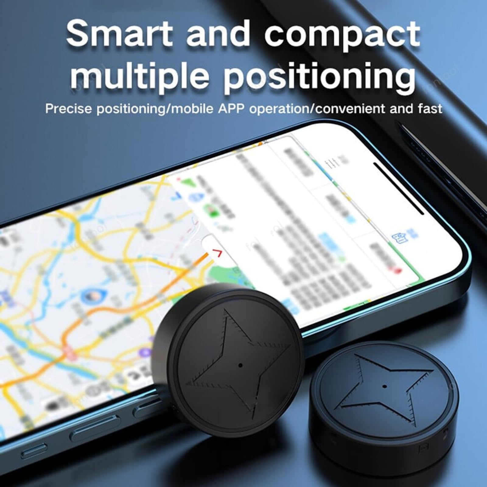 Flashstar GPS Tracker Strong Magnetic Car Vehicle Tracking Anti-Lost, 2023 New Multi-Function GPS Mini Locator, Monitoring, Automatic Recording/Voice Activated Callback with App, for Vehicles (1)