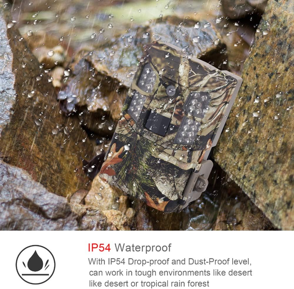 WOSPORTS Trail Camera 16MP 1080P Hunting Game Camera, Wildlife Camera with Upgraded 850nm IR LEDs Night Vision 65ft, 2.0''LCD for Home Security Wildlife Monitoring/Hunting (Trail camera-100mc) : Sports & Outdoors