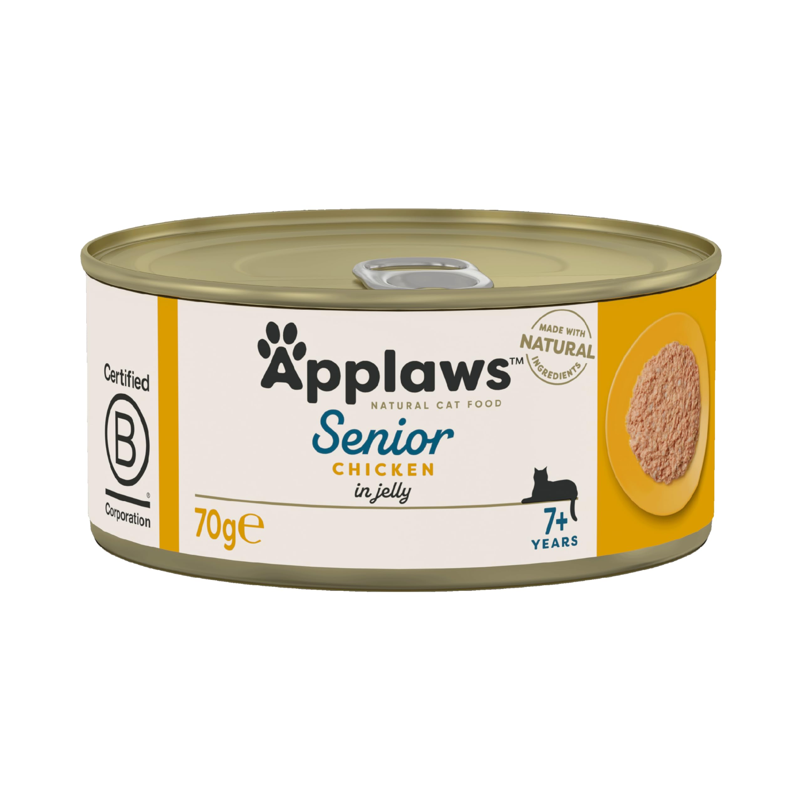 Applaws Natural and Complete Wet Cat Food for Senior Cats, Chicken in Jelly 70 g Tin (Pack of 24)
