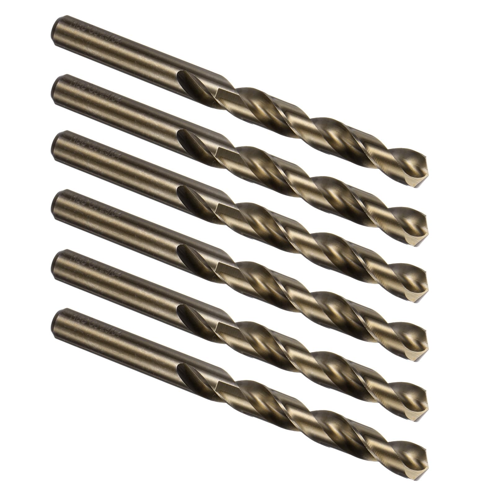 Kozelo 6PCS Twist Drill Bit - [29/64"] M35 High-Speed Steel Cobalt Round Shank Jobber Bit Set Dark Gold for Metal Wood Plastic Steel Use, 90mm/3.54" Blade Length — image 1