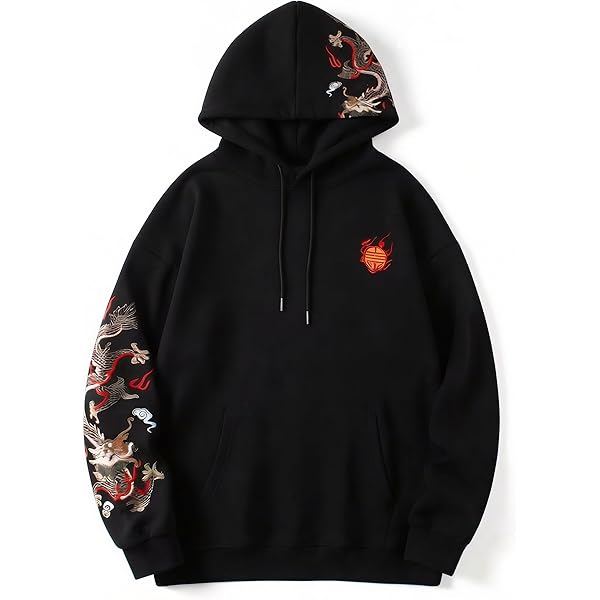 Amazon.com: Niepce Inc Streetwear Men's Blue Dragon Embroidered