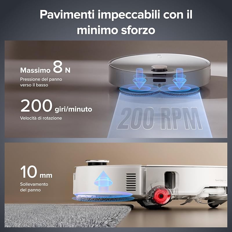 Qrevo EdgeT Robot Aspirapolvere Lavapavimenti con LDS Retrattile