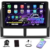 [4+128G] Android 15 Car Radio Stereo for Jeep Grand Cherokee 1998-2005 with Wireless Carplay&amp;Android Auto,9 Inch Car Radio with Mirror Link Bluetooth FM/RDS WiFi GPS EQ DSP SWC+AHD Backup Camera