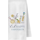 ChenCraty Pickleball Cocktail Kitchen Towels, Gifts for Pickleball Lovers Dish Tea Towel for Kitchen Bar Cart Decor, Cocktail Lover Gifts Decorative Hand Towels, 16x24 Inches