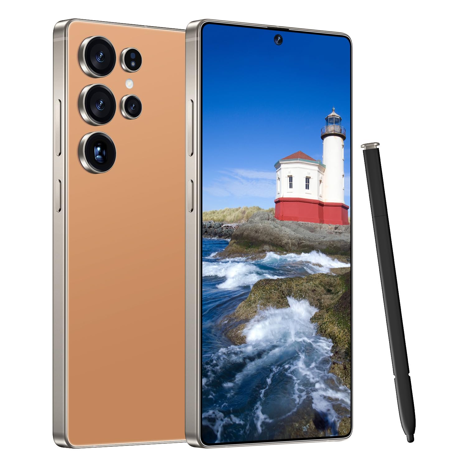 Ecshock I25 Ultra 5G Unlocked Smartphone,16GB+512GB Fully Cell Phone for Android 14, 6.99" Unlocked Cell Phone, 7000mAh, 68MP+108MP Dual Camera/Dual SIM (Titanium Orange)