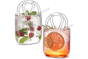 Reusable Glass Purse with Straw,Glass Vase with Elegant Purse Design,Fish Bowl Vase,Creative Unique Drinking Glass for Fruit 
