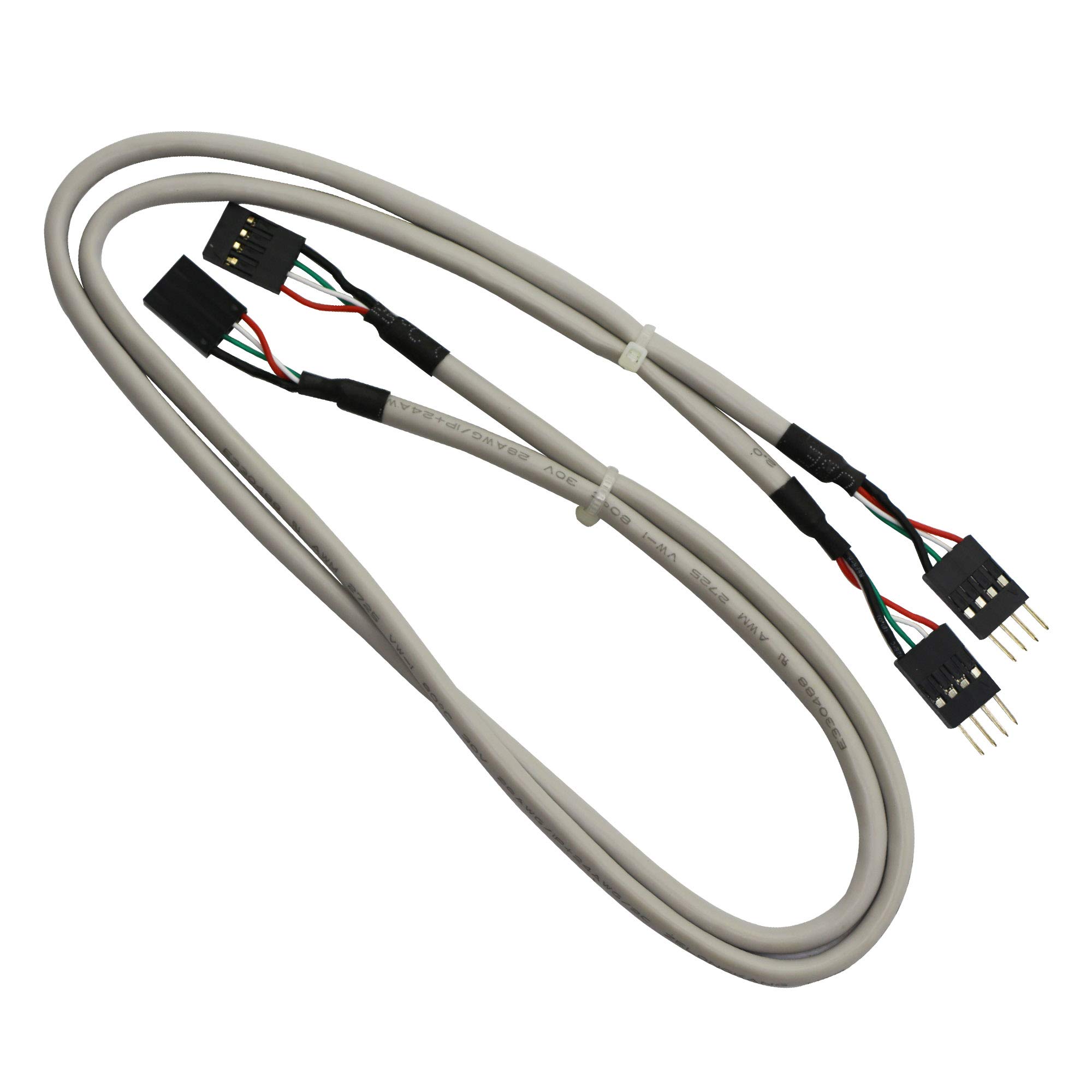 GINTOOYUN Breadboard Jumper Cables 2x4P 60CM Male to Female Dupont Cable With white PVC shell for Arduino Raspberry PI DIY Prototyping