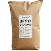 Organic Black Chia Seeds 25 lb Bulk &ndash; High Fiber Omega-3 Superfood, Non-GMO, Gluten Free, Vegan, Kosher, Whole Chia Seeds for Smoothies, Chia Pudding &amp; Baking &ndash; Cereausly