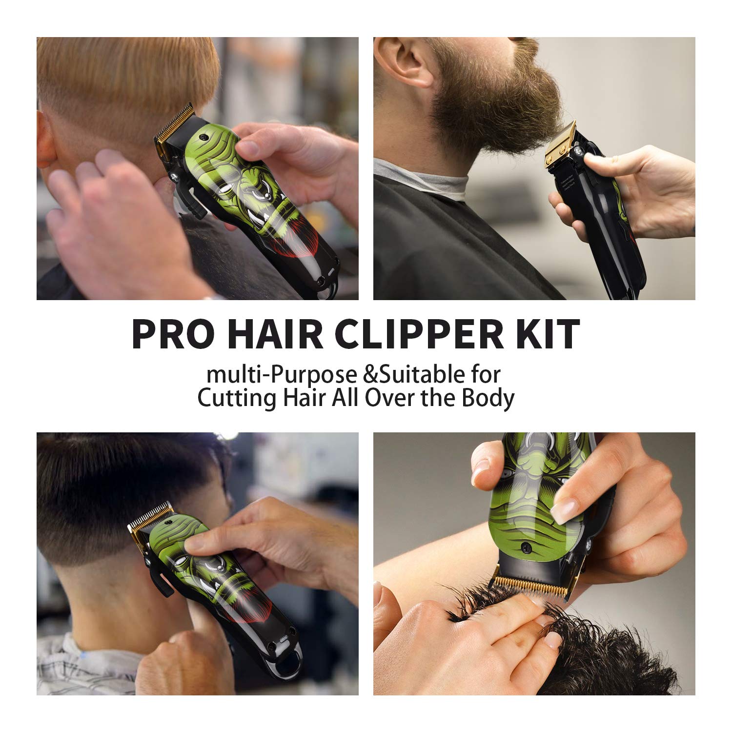 Professional Cordless Rechargeable Hair Clippers for Men Built-in 2000mAh Lithium Ion Professional Barber Supplies Hair Trimmer Hair Cutting Machine (hair trimmer)